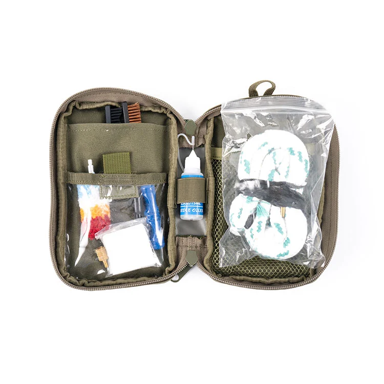 Kit de limpeza de armas 12GA com bolsa e corda