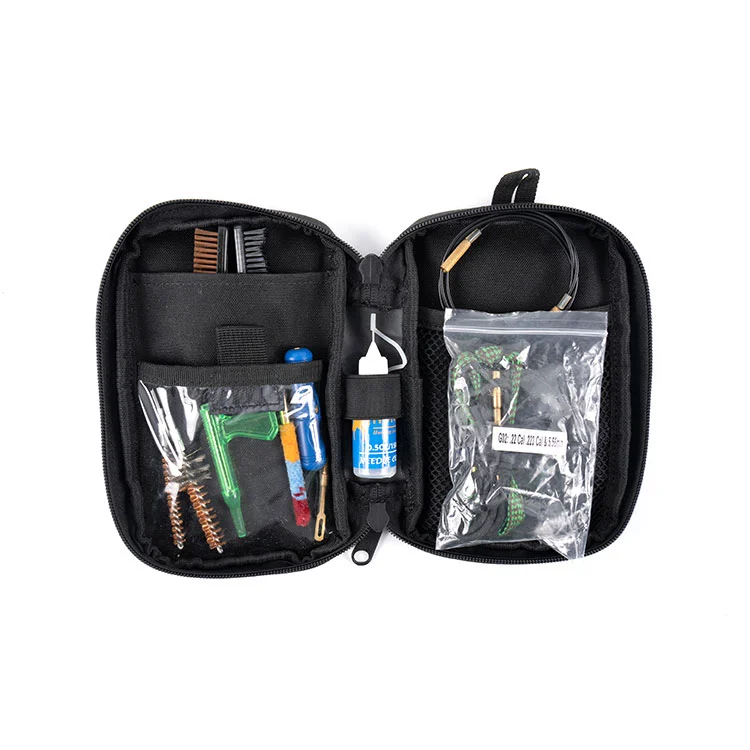 Kit de limpeza de pistola 5,56 MM 223 Cal com bolsa e corda